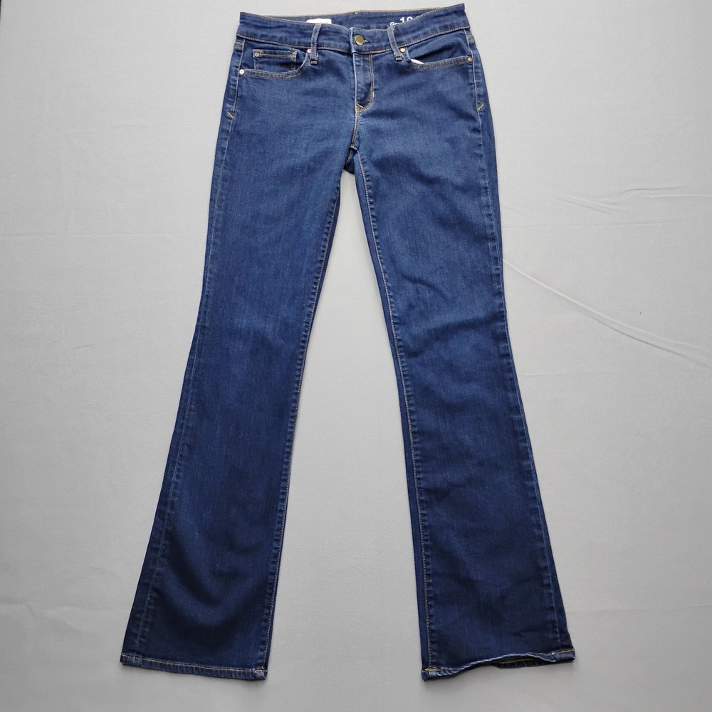 Gap Sexy Boot Jeans Womens 6 Long 28 Dark Rinse Blue Stretch Denim 2282